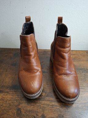Bullboxer Brown Leather Chelsea Boots Women’s Size 6–6.5 Made in Portugal Ankle